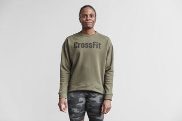 Nobull Crossfit® Crew Women's Sweatshirts Green | Australia (TH6287)